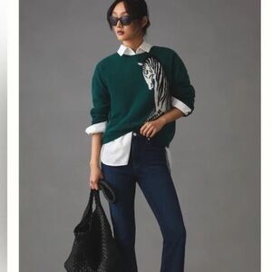 Anthropologie Maeve Zebra Cashmere Sweatee